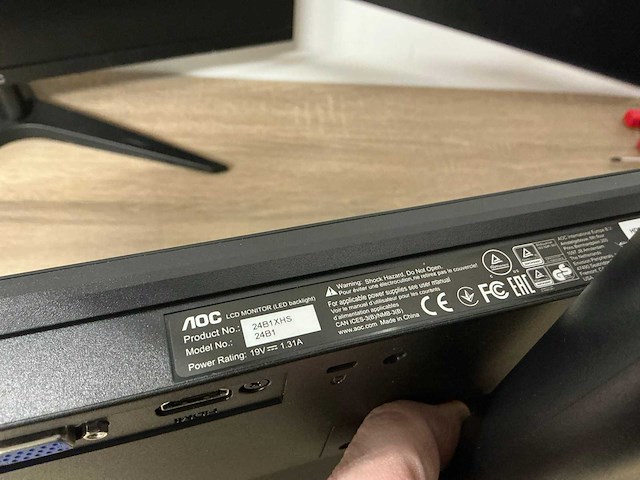 Aoc 24b1xhs monitor (2x) - afbeelding 4 van  4