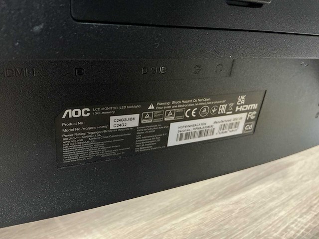 Aoc c24g2u monitor (2x) - afbeelding 3 van  4