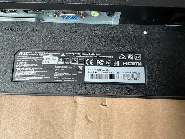 Aoc gaming 24g2s monitor - afbeelding 8 van  9