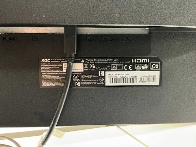 Aoc u27p2ca monitor (2x) - afbeelding 3 van  5