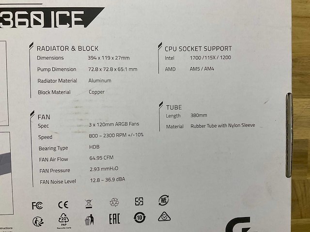 Aorus ii360ice cpu cooler - afbeelding 4 van  4