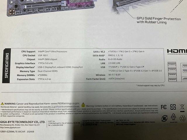 Aorus z890m elite wifi 7 ice gaming moederbord - afbeelding 3 van  3