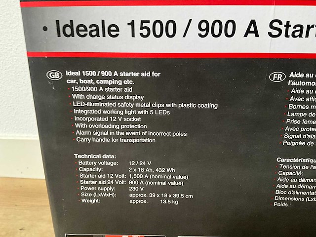 A.p.a. 12/24v 1500/900 ampère starthulp / startbooster - afbeelding 3 van  4