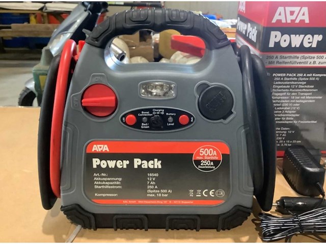 A.p.a 250/500a starthulp / booster met compressor - afbeelding 1 van  1