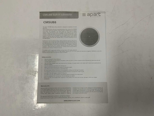Apart - cmsub8 - subwoofer (2x) - afbeelding 6 van  6