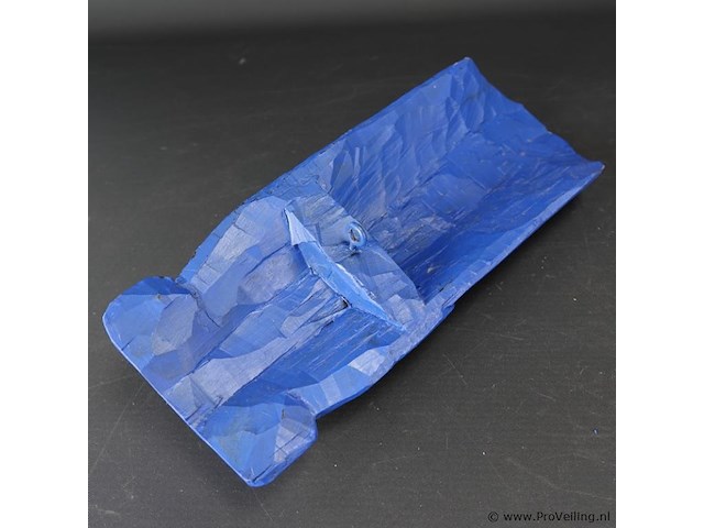 Apart gekleurd in hout gesneden boeddhahoofd - afbeelding 5 van  5