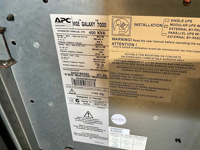 Apc mge galaxy 7000 “400 kva” ups-systeem - afbeelding 6 van  6