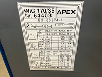 Apex wig 170/35 tig-lasmachine - afbeelding 3 van  3