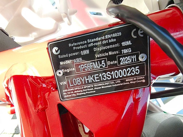 Apollo - thunder 150 - crossmotor 150cc - afbeelding 17 van  18