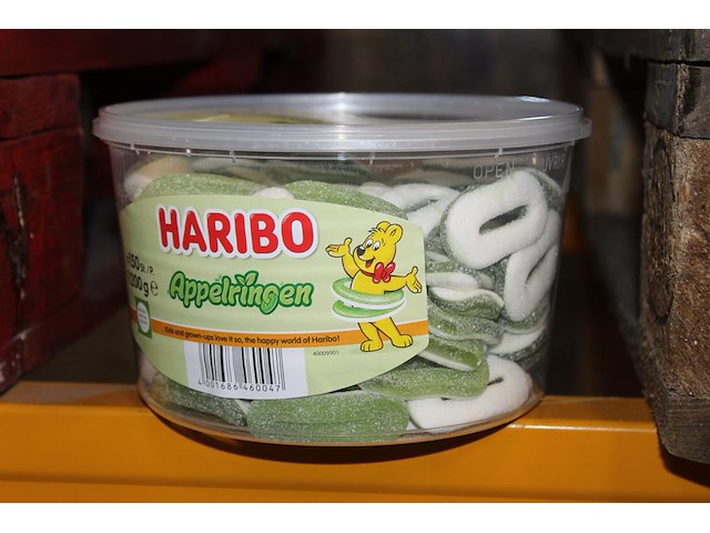 Appelringen haribo in 10 overdozen met 6 emmers a 1200 g. tht 9-2026 - afbeelding 1 van  3