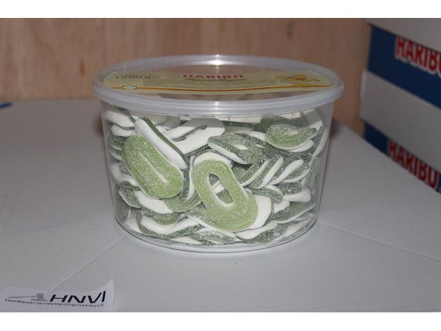 Appelringen haribo in 9 overdozen met 6 emmers a 1200 g. tht 6-2026. - afbeelding 1 van  2