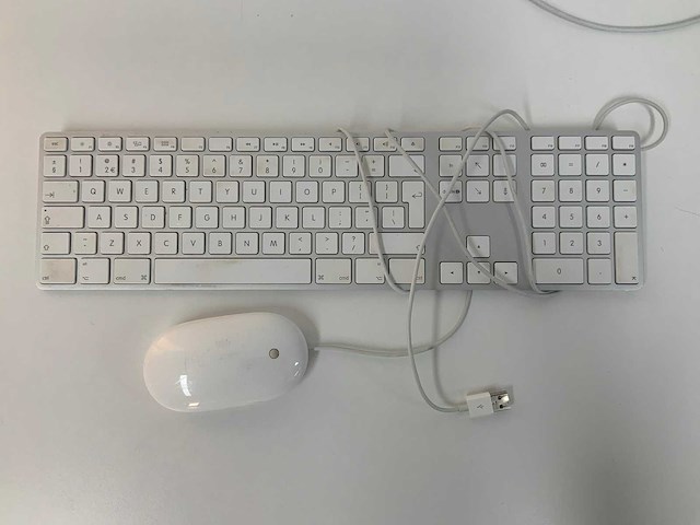 Apple - a1243 magic wired qwerty keyboard + a1152 wired magic mouse - afbeelding 1 van  1