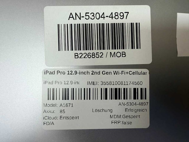 Apple - ipad pro - 2th gen - 256 gb wi-fi + cellular space gray - afbeelding 3 van  3