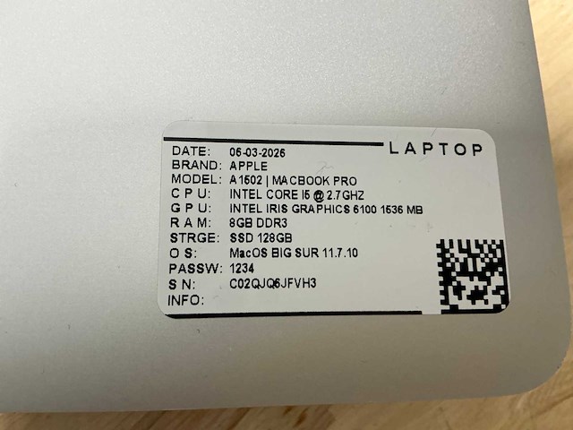 Apple - macbook pro a1502 - laptop (6x) - afbeelding 2 van  13