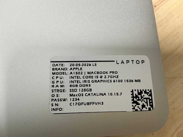 Apple - macbook pro a1502 - laptop (6x) - afbeelding 3 van  13
