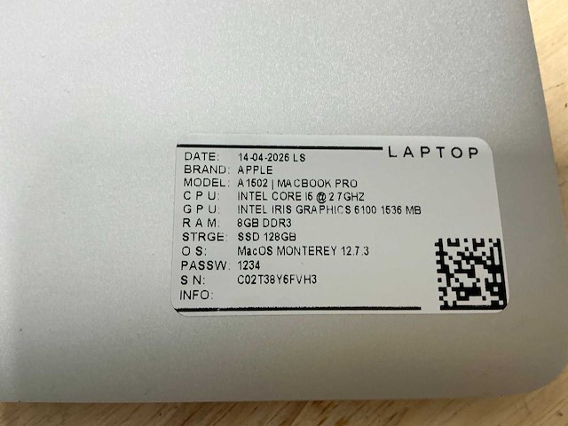 Apple - macbook pro a1502 - laptop (6x) - afbeelding 4 van  13