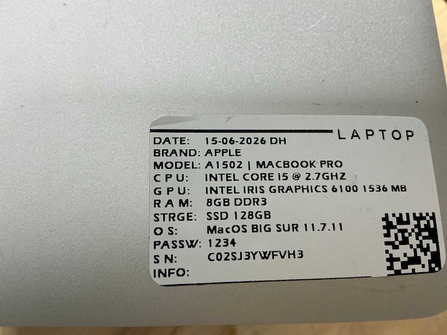 Apple - macbook pro a1502 - laptop (6x) - afbeelding 11 van  13