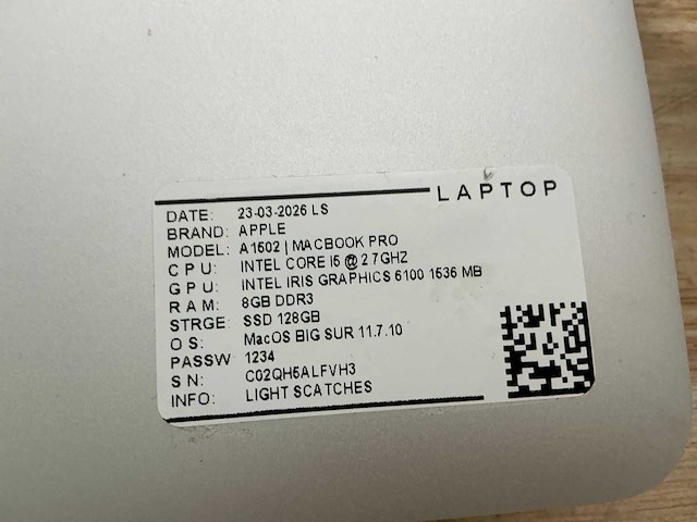 Apple - macbook pro a1502 - laptop (6x) - afbeelding 3 van  12