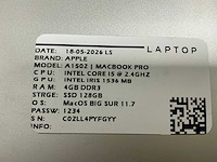 Apple - macbook pro a1502 - laptop (6x) - afbeelding 2 van  13
