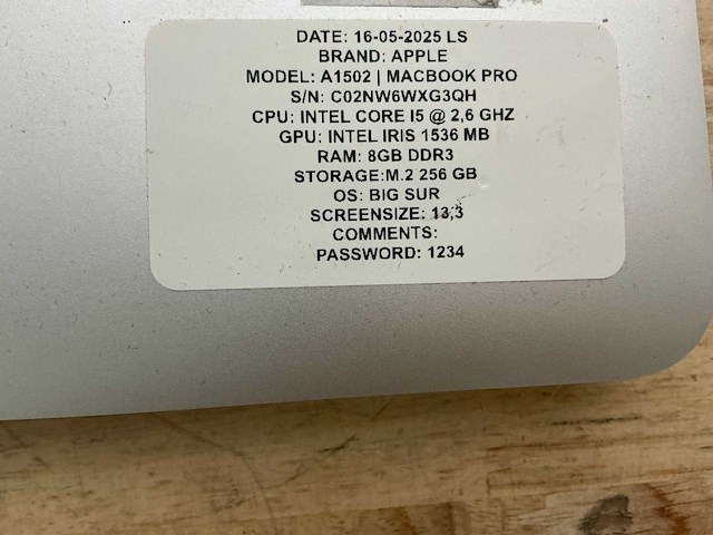 Apple - macbook pro a1502 - laptop (6x) - afbeelding 2 van  16