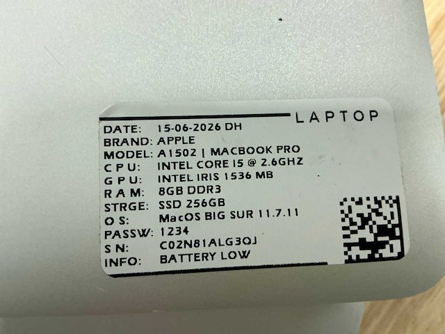 Apple - macbook pro a1502 - laptop (6x) - afbeelding 4 van  16