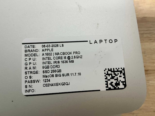 Apple - macbook pro a1502 - laptop (6x) - afbeelding 5 van  16