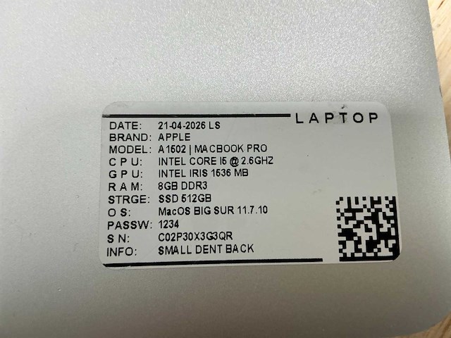 Apple - macbook pro a1502 - laptop (6x) - afbeelding 6 van  16