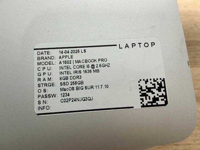 Apple - macbook pro a1502 - laptop (6x) - afbeelding 7 van  16