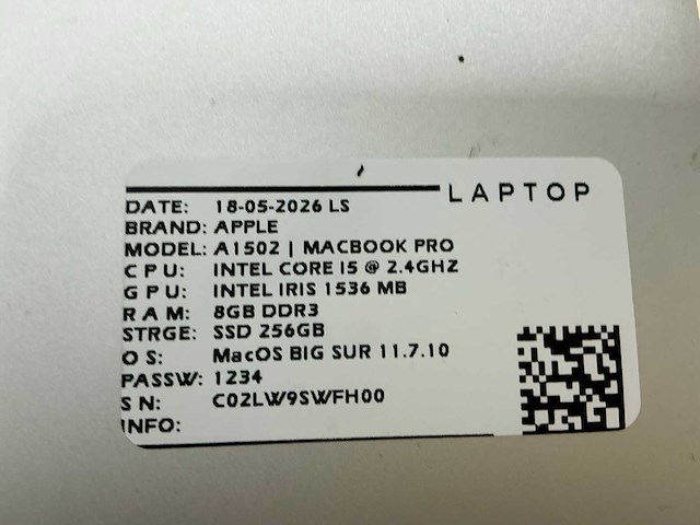 Apple - macbook pro a1502 - laptop (6x) - afbeelding 2 van  13