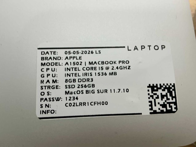 Apple - macbook pro a1502 - laptop (6x) - afbeelding 3 van  13