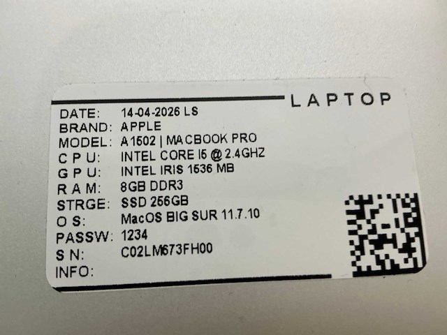 Apple - macbook pro a1502 - laptop (6x) - afbeelding 5 van  13
