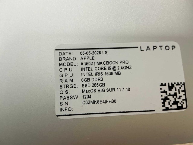 Apple - macbook pro a1502 - laptop (6x) - afbeelding 13 van  13