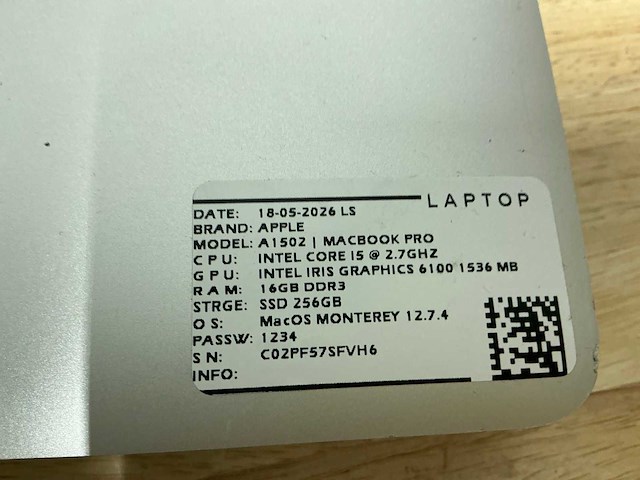 Apple - macbook pro a1502 - laptop (6x) - afbeelding 3 van  14