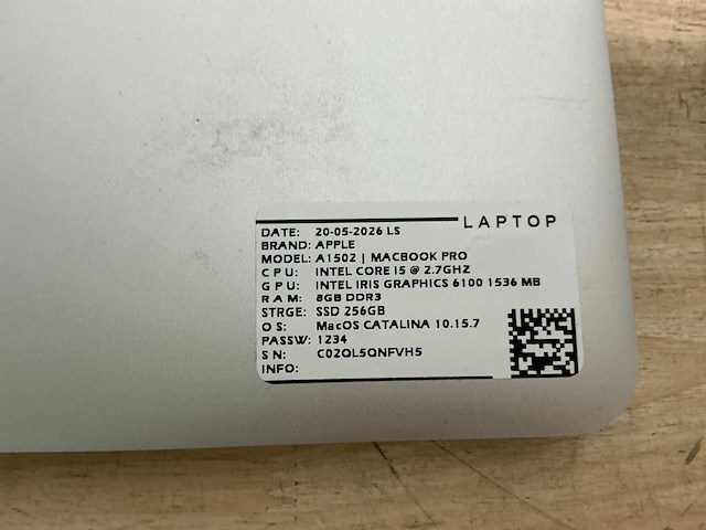 Apple - macbook pro a1502 - laptop (6x) - afbeelding 14 van  14