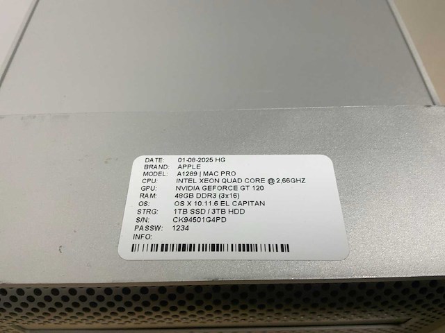 Apple a1289 mac pro desktop - afbeelding 9 van  9