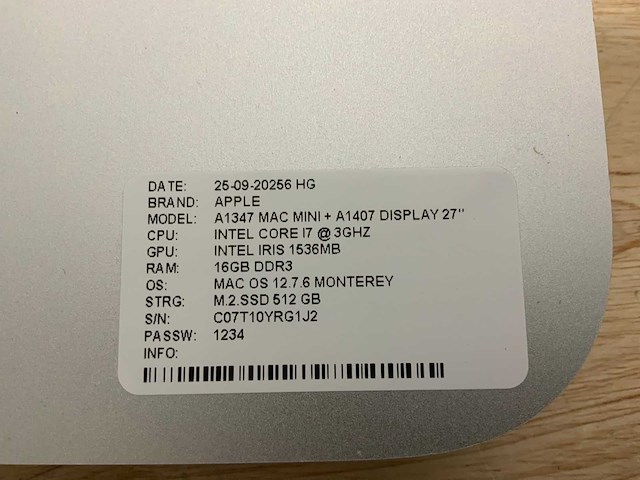 Apple a1347 mac mini (i7) desktop - afbeelding 3 van  12