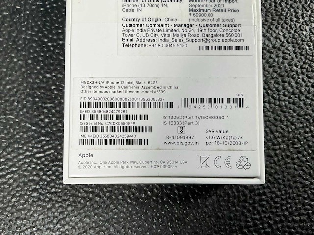 Apple a2399 iphone 12 mini 64gb mobiele telefoon - afbeelding 4 van  4