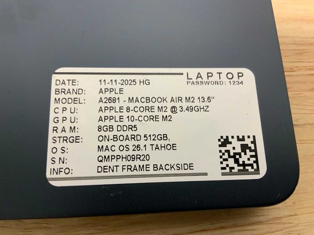 Apple a2681 macbook air(m2) laptop - afbeelding 9 van  9
