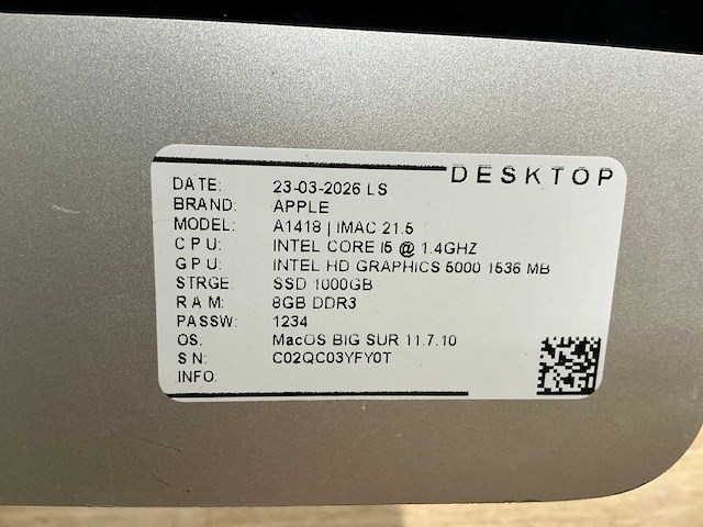 Apple imac a1418 desktop (2x) - afbeelding 5 van  6