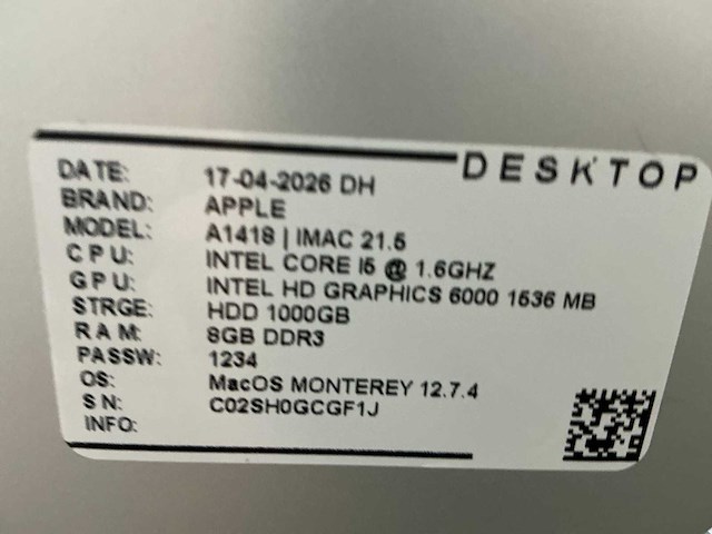 Apple imac a1418 desktop (4x) - afbeelding 5 van  5