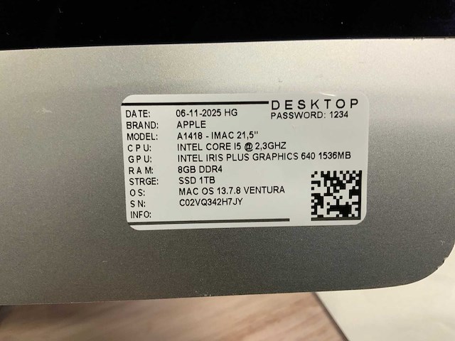 Apple imac a1418 desktop - afbeelding 5 van  7