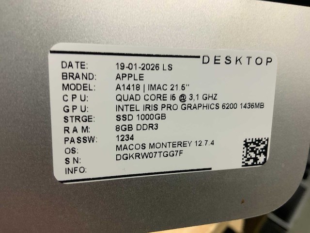 Apple imac a1418 desktop - afbeelding 6 van  6