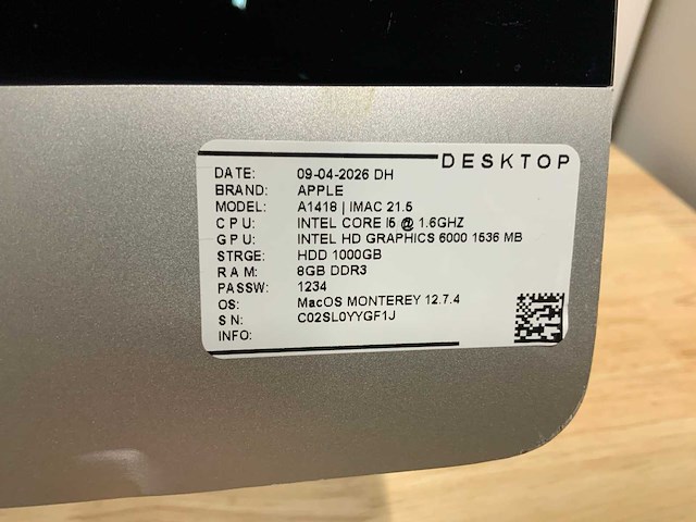 Apple imac a1418 desktop - afbeelding 6 van  7