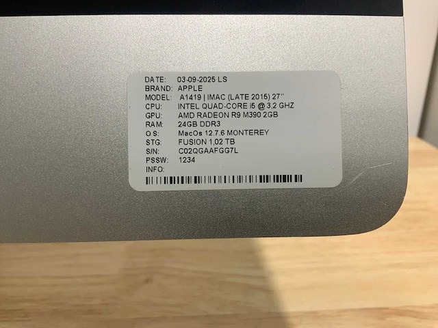 Apple imac a1419 desktop - afbeelding 5 van  5