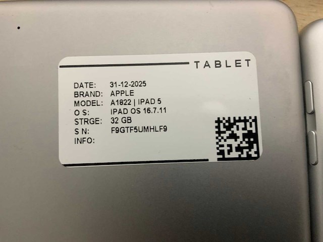 Apple ipad 5 |a1822 tablet (10x) - afbeelding 3 van  12