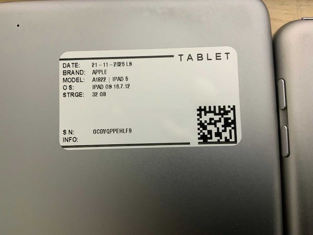 Apple ipad 5 |a1822 tablet (10x) - afbeelding 4 van  12