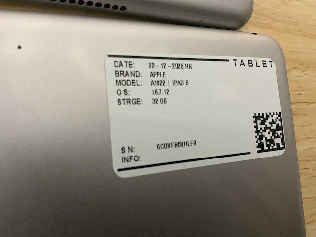 Apple ipad 5 |a1822 tablet (10x) - afbeelding 11 van  12