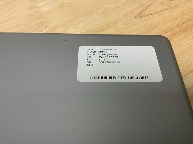 Apple ipad 6 a1893 tablet (2x) - afbeelding 5 van  8