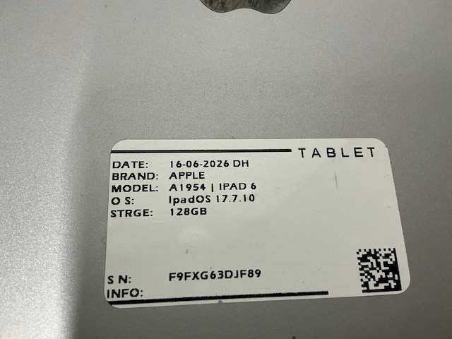 Apple ipad 6 a1893 tablet (9x) - afbeelding 10 van  11