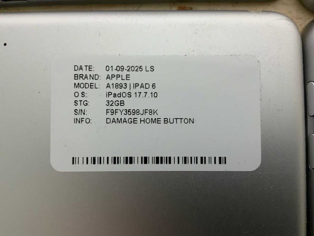 Apple ipad 6 a1893/a1954 tablet (4x) - afbeelding 7 van  9